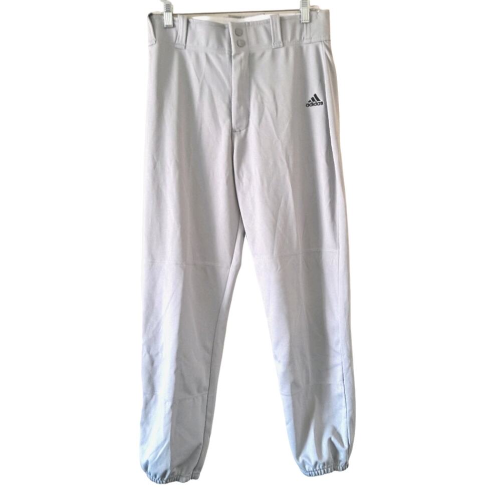 Adidas Golf Pants Joggers Gray Climalite Elastic Waist Hem Two Button Men Size M
